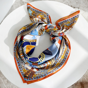 Explore The Space Double-sided Print 16 Momme Silk Twill Scarf